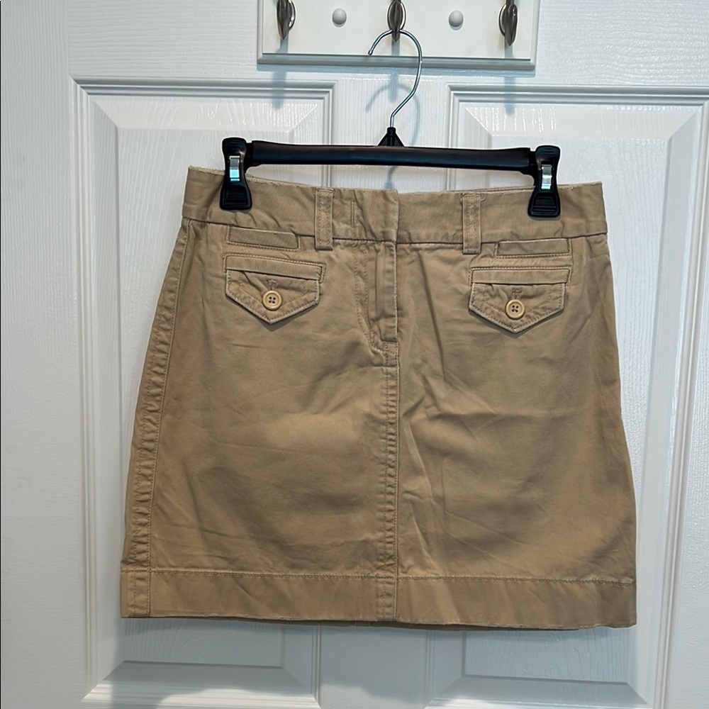 J. Crew Khaki Cargo Style Mini Skirt